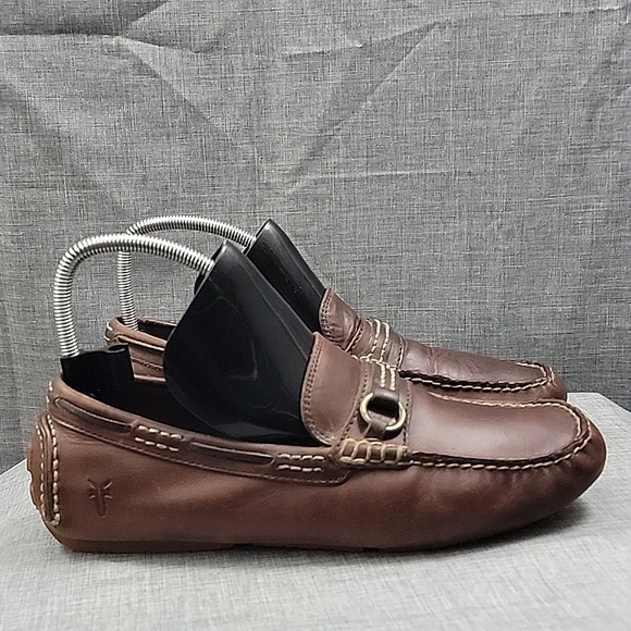 Frye West Ring Soft Brown Leather Slip-On Drivers - Men's Size US 10 - Picture 5 of 10